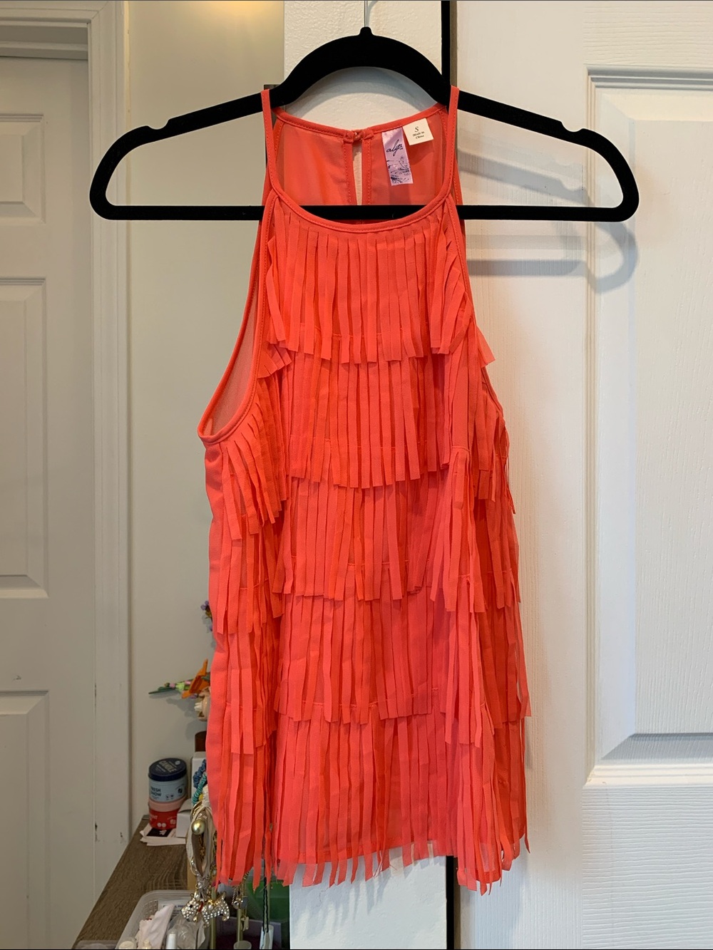 Alya Coral Layered Fringe Tank